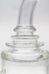 Close-up of TAG 12" Super Slit Matrix Diffuser bong neck and clear glass joint