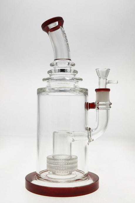 TAG 12" Super Slit Matrix Diffuser Bong with 18MM Female Joint, Red Accents, Front View