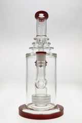 TAG 12" Super Slit Matrix Diffuser Bong with 18MM Female Joint and Red Accents - Front View
