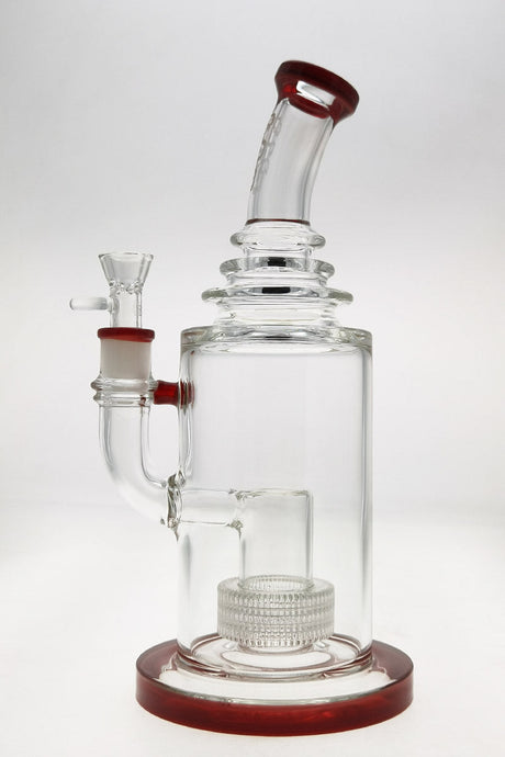 Thick Ass Glass 12" Bong with Matrix & Showerhead Percolators in Clear Borosilicate, Front View