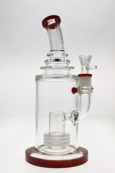Thick Ass Glass 12" Bong with Matrix & Showerhead Percolators in Clear with Red Accents