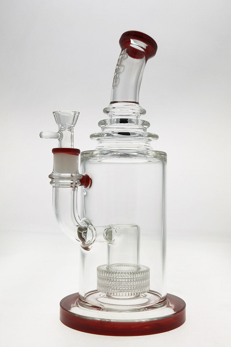 TAG 12" Bong with Super Slit Matrix Diffuser, 18MM Female Joint, Front View on White Background