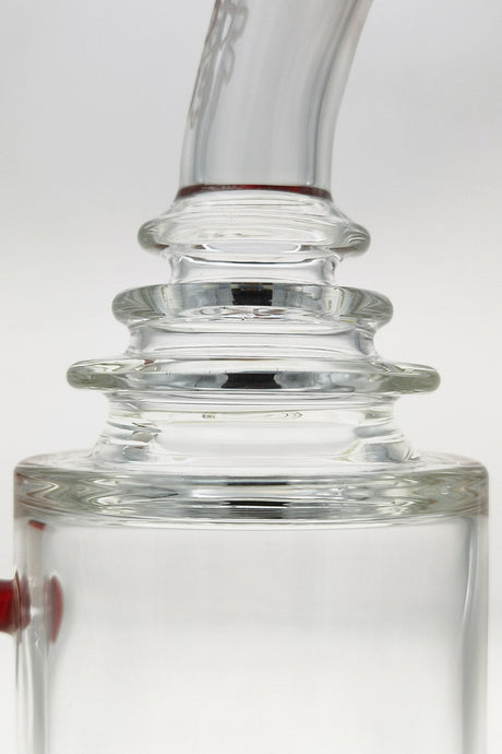 Close-up of TAG 12" Super Slit Matrix Diffuser Bong neck and clear joint