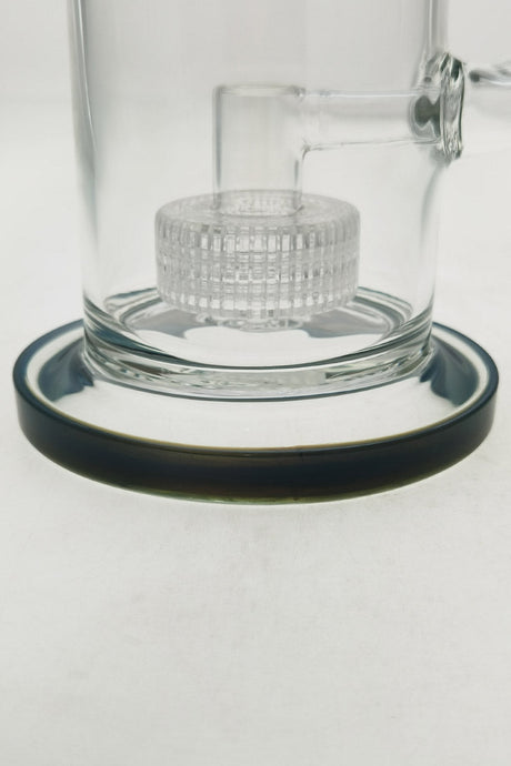 Close-up of TAG 12" Bong with Super Slit Matrix Diffuser, 5mm Thick Glass, and Black Accents