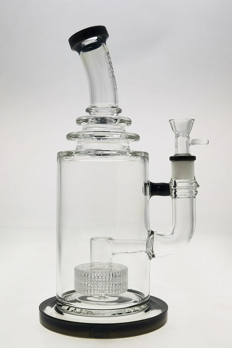 Thick Ass Glass 12" Bong with Black Accents, Matrix & Showerhead Percolators, Front View