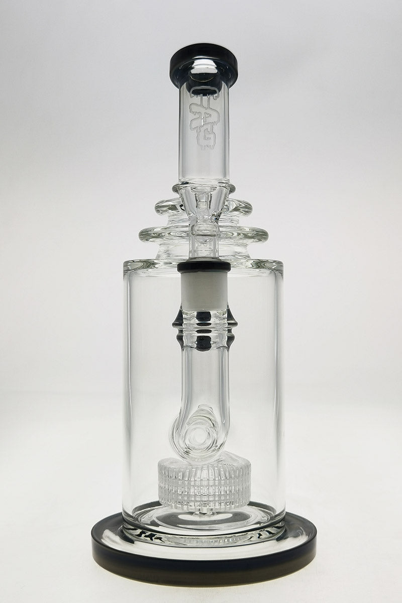 TAG 12" Bong with Super Slit Matrix Diffuser and 18MM Female Joint, Front View on White
