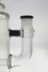 TAG 12" Super Slit Matrix Diffuser close-up, clear borosilicate glass with black accents, 18MM female joint