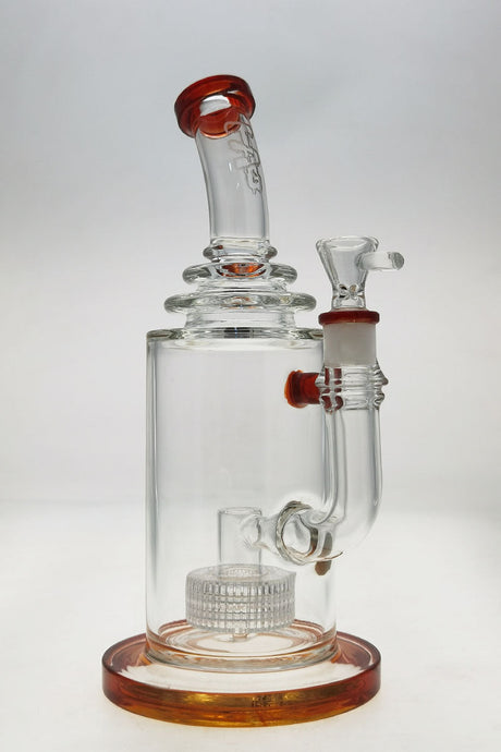 TAG 12" Super Slit Matrix Diffuser Bong with Orange Accents, 90 Degree Joint, Front View
