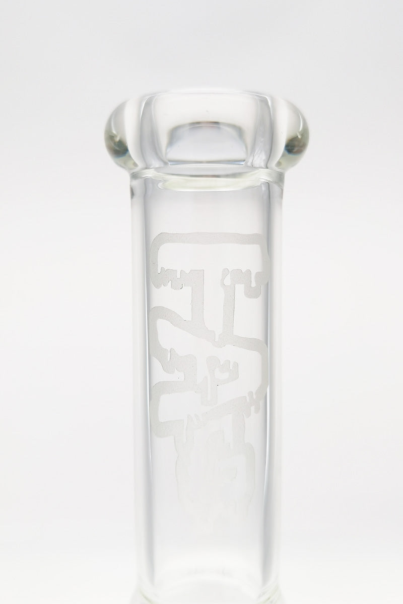 TAG 12" Super Slit UFO Beaker Close-up View - Clear Glass with 18/14MM Downstem