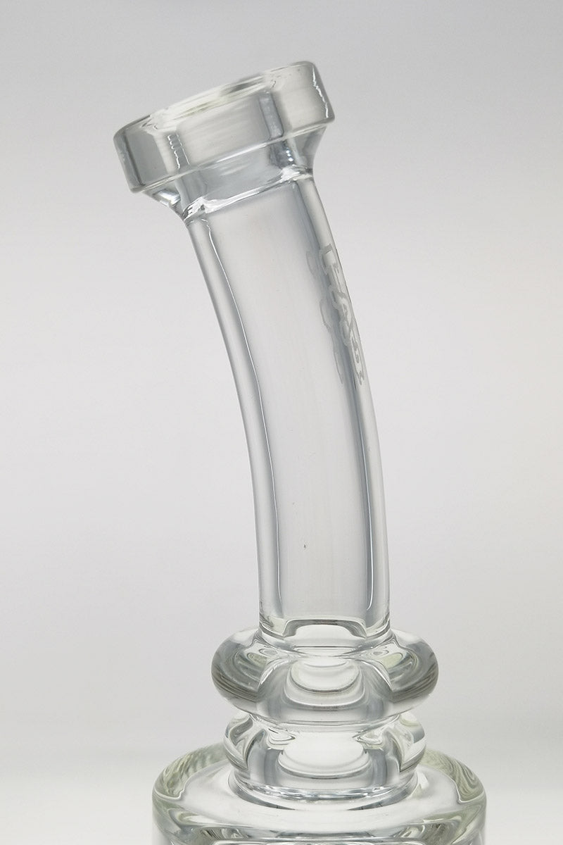 TAG 12.5" Bent Neck Bong with Super Slit Puck Diffuser, Clear Glass, Side View