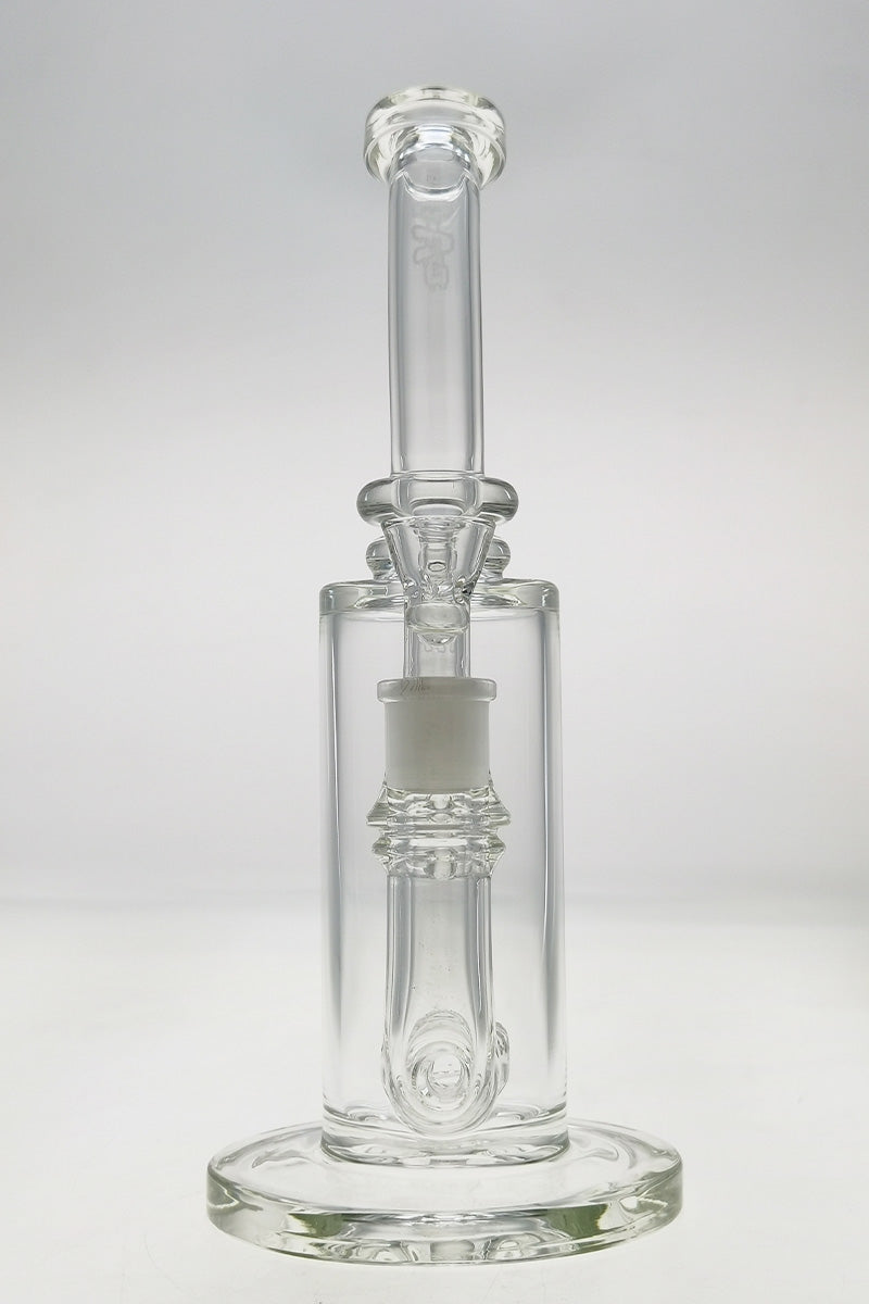 TAG 12.5" Bent Neck Bong with Super Slit Puck Diffuser, 18MM Female Joint, Front View