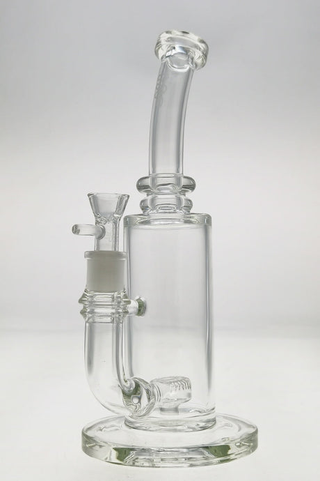 TAG 12.5" Bent Neck Bong with Super Slit Puck Diffuser, 65x5MM Clear Glass, Front View