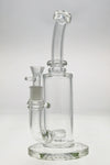 TAG 12.5" Bent Neck Bong with Super Slit Puck Diffuser, 65x5MM Clear Glass, Front View