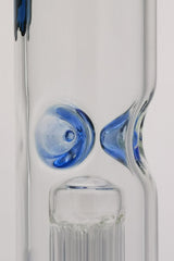 Close-up of TAG 13" Straight Tube Bong with Blue 8 Arm Tree Percolator and Clear Glass