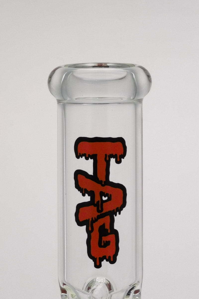 TAG 13" Straight Tube Bong with 8 Arm Tree Percolator, Clear Borosilicate Glass, Front View