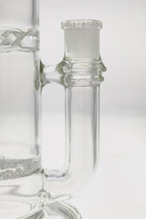 TAG 13" Bent Neck Bong with Fritted Disc Percolator and Splash Guard, Clear, 18MM Female Joint