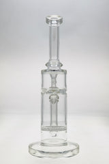 TAG 13" Bent Neck Bong with Fritted Disc Percolator and Splash Guard, Clear Glass, 18MM Female Joint