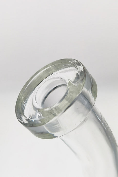 Close-up of TAG 13" Bent Neck Bong 18MM Female Joint on Clear Glass