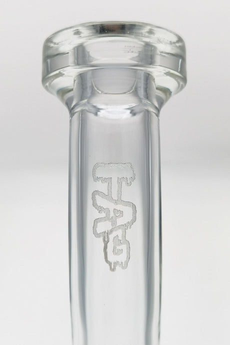 TAG 13" Bent Neck Bong Clear View with Etched Logo for Dry Herbs, 90 Degree Joint