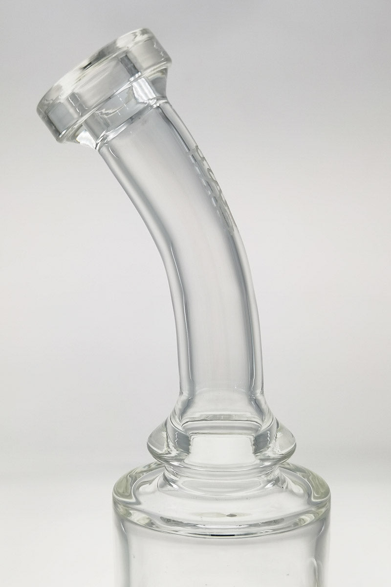 TAG 13" Bent Neck Bong with Fritted Disc Percolator Clear Glass Side View