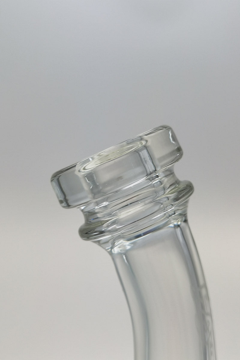 Close-up of TAG 13" Double Ratchet Bubbler's 18MM Female joint at a 90-degree angle