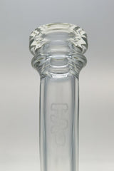 Close-up of TAG 13" Double Ratchet Bubbler 65x5MM with clear glass and 18MM female joint