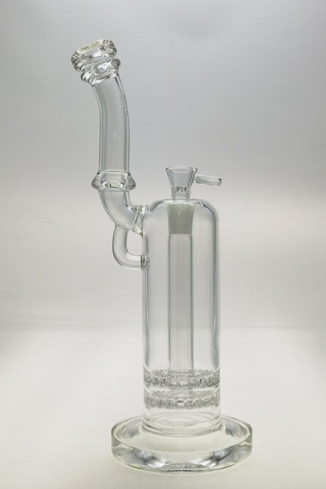 TAG 13" Double Ratchet Bubbler, 65x5MM Clear Glass, Front View with Percolator