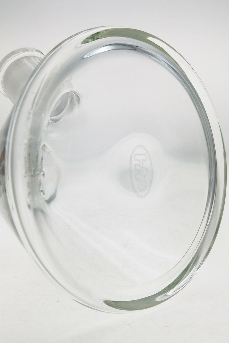 TAG 14" Clear Beaker Bong Bottom View Highlighting Thick 5mm Glass and 18/14MM Downstem