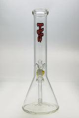 TAG 14" Clear Beaker Bong with Red Logo, 50x5MM Glass, 18/14MM Downstem, Front View