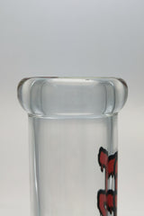 TAG 14" Clear Beaker Bong with Red Accents - Top View, 50x5MM Thick Glass