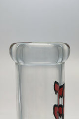 TAG 14" Clear Beaker Bong with Red Accents - Top View, 50x5MM Thick Glass