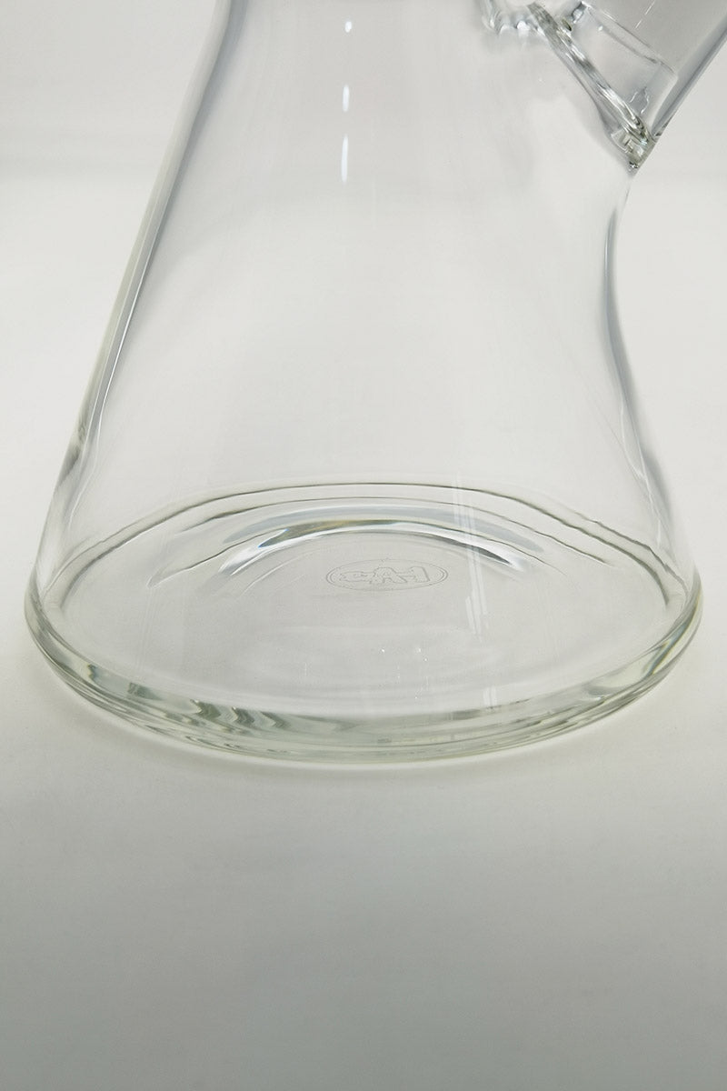 Close-up view of TAG 14" Beaker Base with 50x5MM thickness and embossed logo