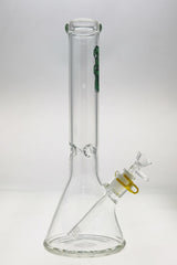TAG 14" Clear Beaker Bong with Slyme Accents, 50x5MM Glass, 18/14MM Downstem, Front View