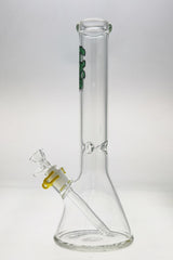 TAG 14" Clear Beaker Bong with Slyme Accents and 18/14MM Downstem Front View