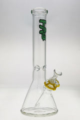 TAG 14" Clear Beaker Bong with Slyme Logo, 50x5MM Glass, Front View with Downstem