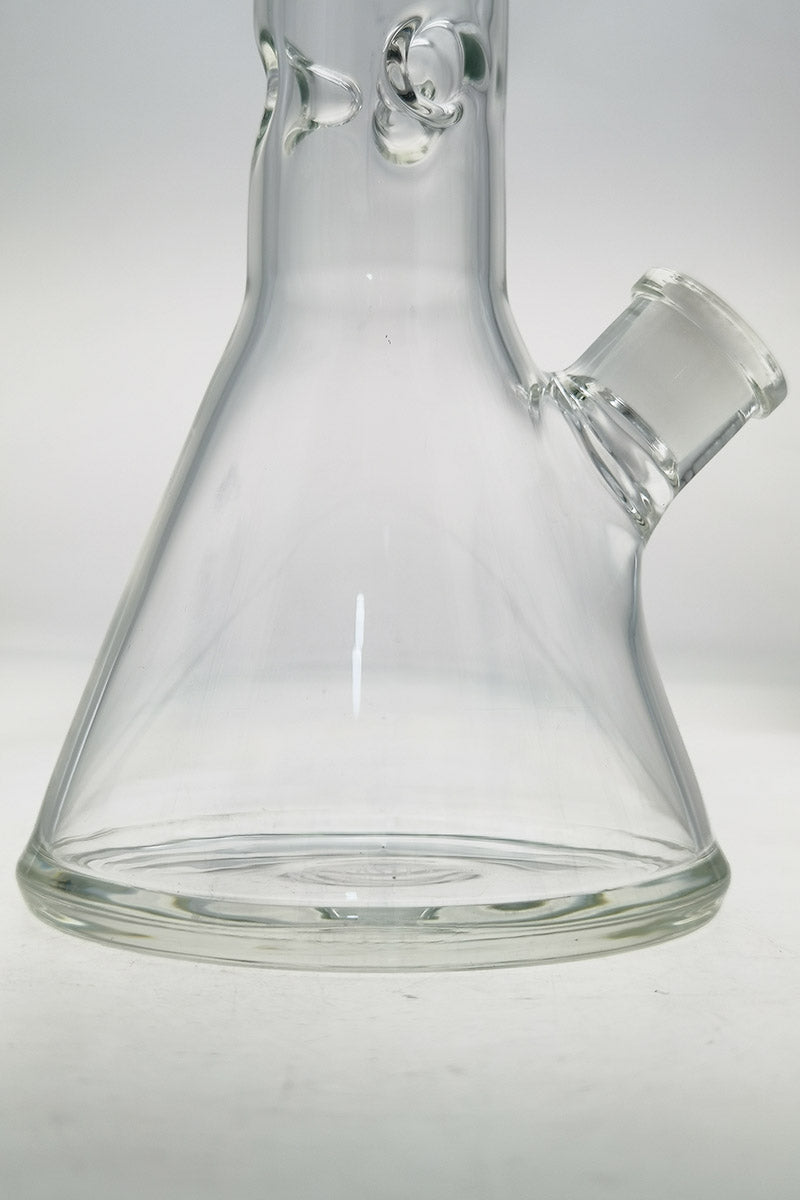 TAG 14" Clear Beaker Bong 50x5MM with 18/14MM Downstem, Front View on White Background