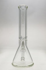 TAG 14" Beaker Bong by Thick Ass Glass, 50x9MM clear glass with 28/18MM downstem, front view