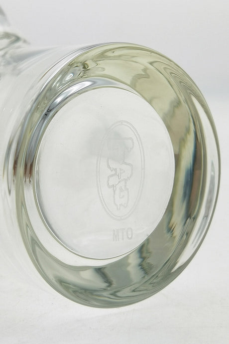 Close-up of TAG 14" Beaker Bong base with thick 7mm glass and clear finish