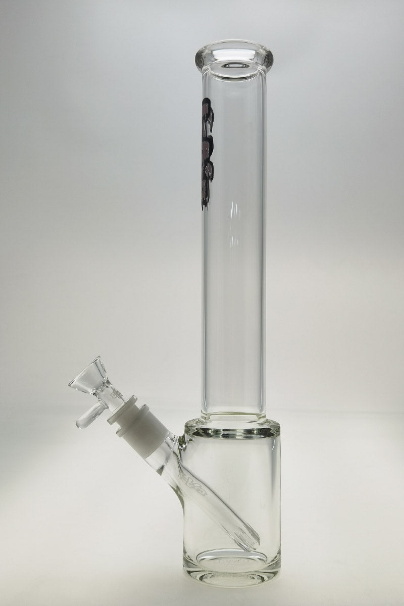 TAG 14" Beaker Bong with Clear Glass and Black Accents, 18/14MM Downstem, Front View