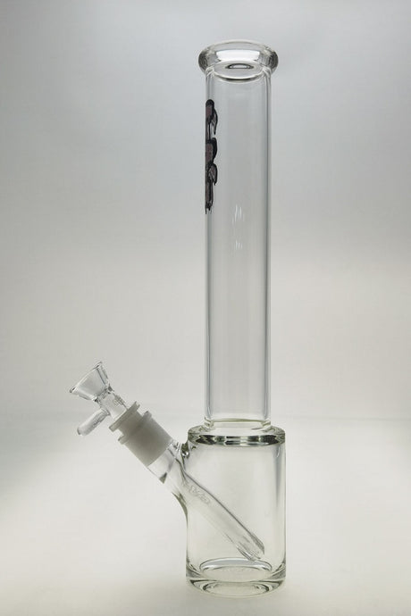 TAG 14" Beaker Bong with Clear Glass and Black Accents, 18/14MM Downstem, Front View