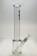 TAG 14" Beaker Bong with Thick Glass and Black Accents, Front View with Downstem