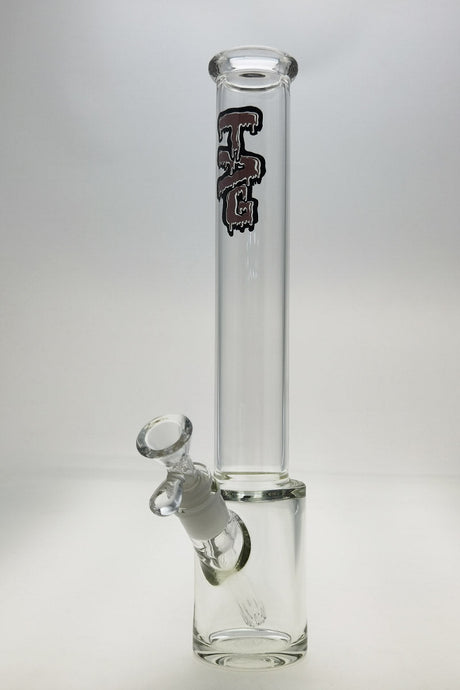 TAG 14" Beaker Bong with Clear Glass and Black Slyme Label - Front View