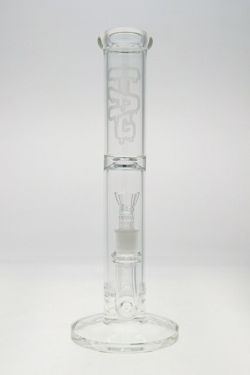 Thick Ass Glass 14" Bong with Honeycomb Percolator, Splash Guard & Ice Catcher, Front View