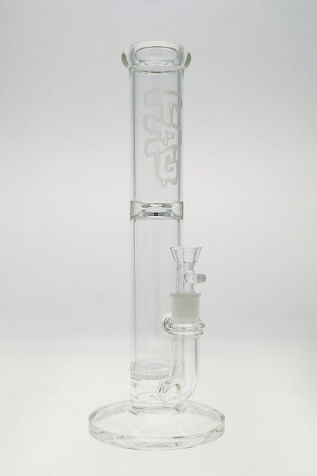 TAG 14" Single Honeycomb Bong with Circle Splash Guard and Ice Catcher, Clear, Front View