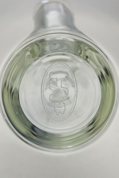 TAG 14" Straight Tube Bong Top View, Clear 50x5MM Glass, 18/14MM Downstem