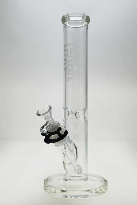 TAG 14" Straight Tube Bong with 18/14MM Downstem, Clear Glass, Front View