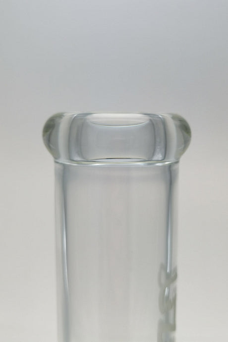 TAG 14" Straight Tube Bong clear glass top view showing 18/14MM downstem opening