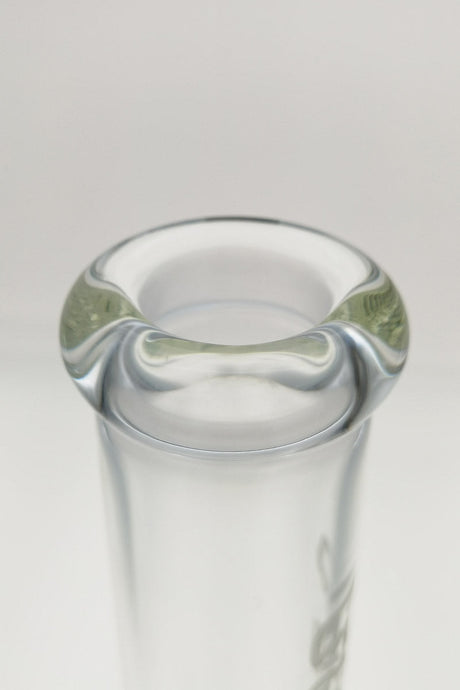 TAG 14" Clear Straight Tube Bong Top View with 50x5MM Glass and 18/14MM Downstem