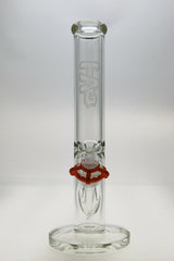 TAG 14" Clear Straight Tube Bong 50x7MM with 18/14MM Downstem Front View