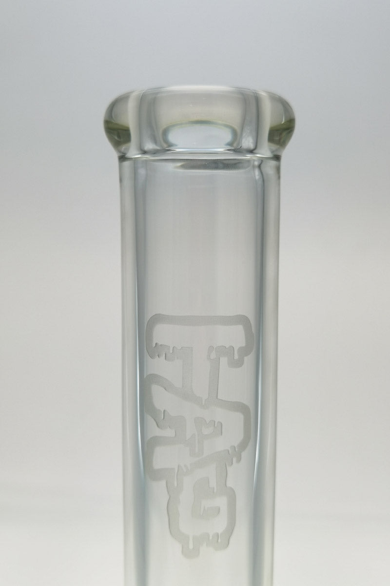 TAG 14" Clear Straight Tube Bong, 50x7MM with 18/14MM Downstem, Front View
